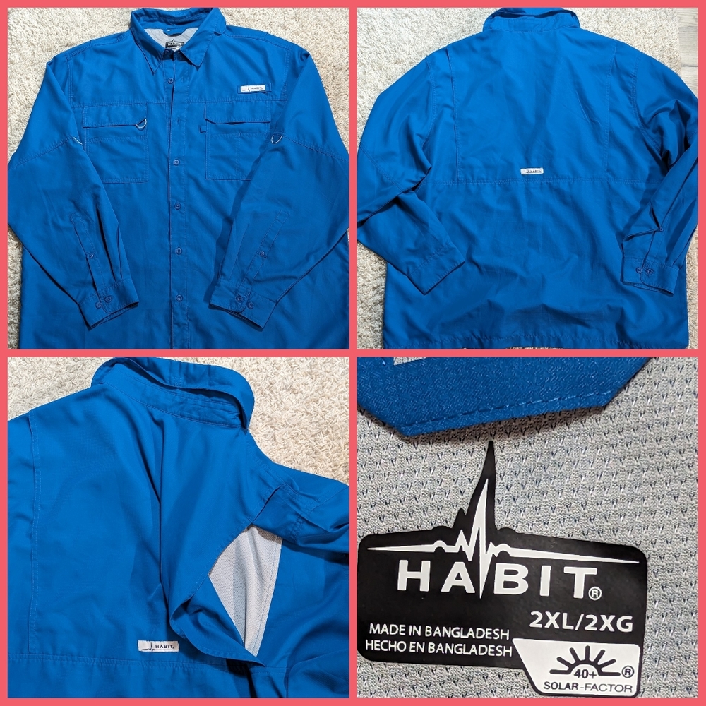 Habit UPF 40 Herring Lake fishing shirt sz 2XL